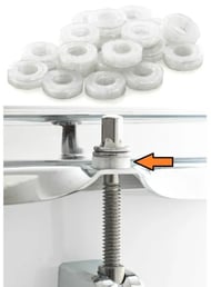 Arruelas Feel Good Kit com 20 unidades Branca em Polietileno para os parafusos de afinação