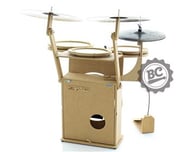 Bateria Compacta Percubo Fast Pop MDF Cru Natural compacta com estantes e máquina de chimbal embutida