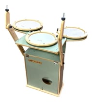 Bateria Compacta Percubo Fast Pop Paint Baby Green compacta com estantes e máquina de chimbal embutida