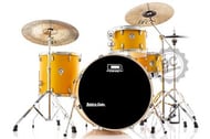 Bateria D-One Rocket Rock Orange Satin com Bumbo 24", tom 13", surdo 16", Caixa 14x8" e Ferragens