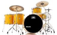 Bateria D-One Rocket Rock Orange Satin com Bumbo 24", tom 13", surdos 16" e 18", Caixa 14x8" e Ferragens