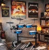 Bateria Eletrônica E-Force Odery EF2-V1 Chameleon com casco de madeira, peles Mesh e Módulo F10