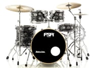 Bateria FSA Standard Mahogany Strata Black 22",10",12",16" com ferragens, banco e peles Remo UC