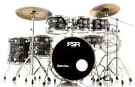 Bateria FSA Standard Mahogany Strata Black Full 22",8",10",12",14",16" com ferragens, banco e peles Remo