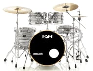 Bateria FSA Standard Mahogany White Gloss 22",10",12",16" com ferragens, banco e peles Remo UC