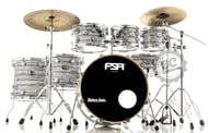 Bateria FSA Standard Mahogany White Gloss 22",8",10",12",14",16" com ferragens, banco e peles Remo UC