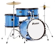 Bateria Infantil Premium Azul DX45JBL Completa com pratos, ferragens e padrão semiprofissional