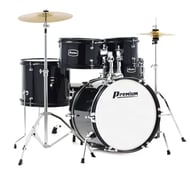 Bateria Infantil Premium Black DX45JBK Completa com pratos, ferragens e padrão semiprofissional