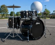 Bateria Ludwig Accent Keystone Moon Dust 22",10",12",16", caixa e kit de ferragens com banco