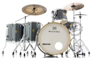 Bateria Michael Legacy Rock Sparkle Marine SMB Bumbo 24", tom 13", surdos 16" e 18", caixa e ferragens