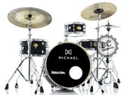 Bateria Michael Legacy Slim Compacta Matte Black 20x8", tom 10", surdo 13" e caixa (Shell Pack)