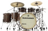 Bateria Nagano Maple Vintage Old Hickory 22",8",10",12",14",16", caixa Aluminum Die-Cast 14x7" e Ferragens