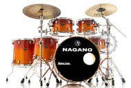 Bateria Nagano Performance Classic Full Vivid Orange 22",10",12",14",16" com ferragens e banco