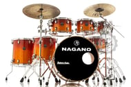 Bateria Nagano Performance Classic Full Vivid Orange 22",8",10",12",14",16" com ferragens e banco