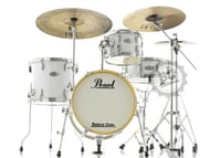 Bateria Pearl Midtown Full Pure White Compacta com Bumbo 16",10",13", caixa e Kit de Ferragens