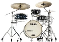 Bateria X-Pro Upper Compact Blue Sparkle com Bumbo 16", 1 Tom, Surdo e Caixa (Shell Pack)