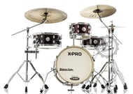 Bateria X-Pro Upper Compact Red Sparkle com Bumbo 16", 1 Tom, Surdo e Caixa (Shell Pack)