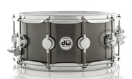 Caixa DW Collectors Satin Black Brass 14x6,5" Satin Hardware com aros True Hoop 3.0mm (Made in USA)