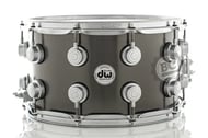 Caixa DW Collectors Satin Black Brass 14x8" Satin Hardware com aros True Hoop 3.0mm (Made in USA)