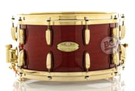 Caixa Pearl Masterworks Custom Natural Red Mahogany 14x7" Gold Hardware e casco MHX Mogno Africano
