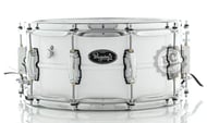 Caixa Pinguim Glacial Limited 14x6.5" PCM73 em Alumínio branco com buchas em Brass e aros PowerHoop