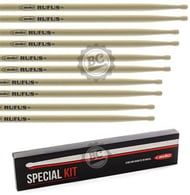 Kit com 5 Baquetas C. Ibañez Ruffus 5A Clássica em Marfim com Chaveiro de Brinde