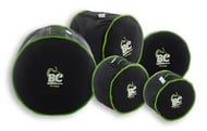 Kit de Bags Batera Clube BC Octogear Premium Tons 10", 12", Surdo 14", Bumbo 20" e Caixa Green Stripes