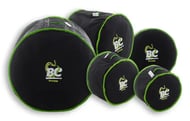 Kit de Bags Batera Clube BC Octogear Premium Tons 10", 12", Surdo 16", Bumbo 22" e Caixa Green Stripes