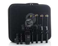 Kit de Microfones Custom Sound CSD07 com 7 Peças e case com 2 overs, 1 bumbo, 3 tons e 1 caixa