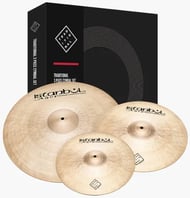Kit de Pratos Istanbul Agop Traditional ITRS com Crash 16", Chimbal 14", Ride 20" e Bag