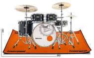 Tapete de Bateria Liverpool Drum Rug Laranja Médio medidas 1,80m X 1,40m bateria acústica ou eletrônica (5650)