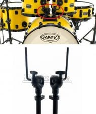 Tom Holder RMV Dino Black PAC16 Kit com 2 Tom Holders com Haste 10mm Padrão da Maioria das Marcas