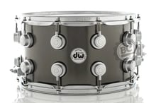 Caixa DW Collectors Satin Black Brass 14x8" Satin Hardware com aros True Hoop 3.0mm (Made in USA)