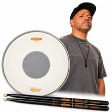 Kit Alexandre Aposan Signature com Pele de Caixa Heavy Dot 14" e Baqueta Williams Hickory Black