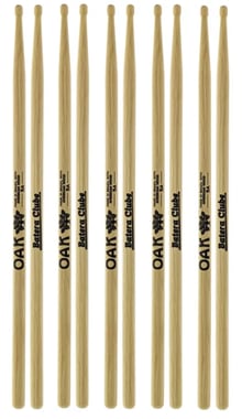 Kit de Baquetas 5A Batera Clube com 5 Pares em OAK Soft Americano Padrão 5A Comprida