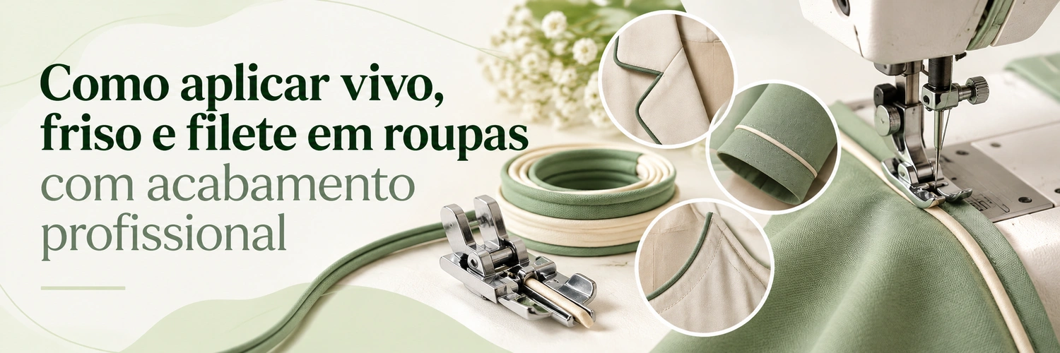 Como aplicar vivo, friso e filete em roupas com acabamento profissional