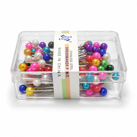 Alfinete com Cabeça Plástica Colorida - 100 Unidades