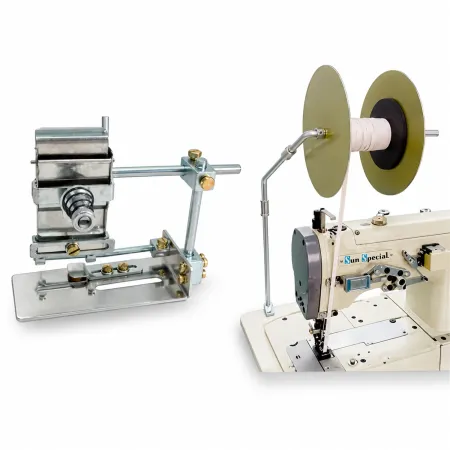 Aparelho de Elástico para Galoneira Plana Industrial e Semi (Regulagem até 40mm) com Suporte para Rolo