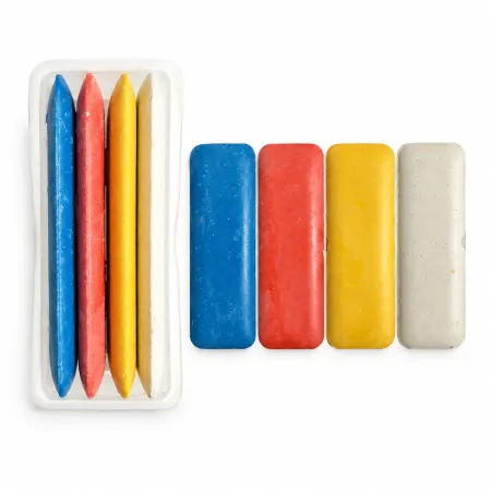 Giz de Alfaiate Colorido para Riscar Tecido e Moldes - Caixa com 4 Unidades