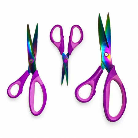 Kit com 3 Tesouras de Titânio nos Tamanhos 24 cm, 21,5 cm e 14 cm