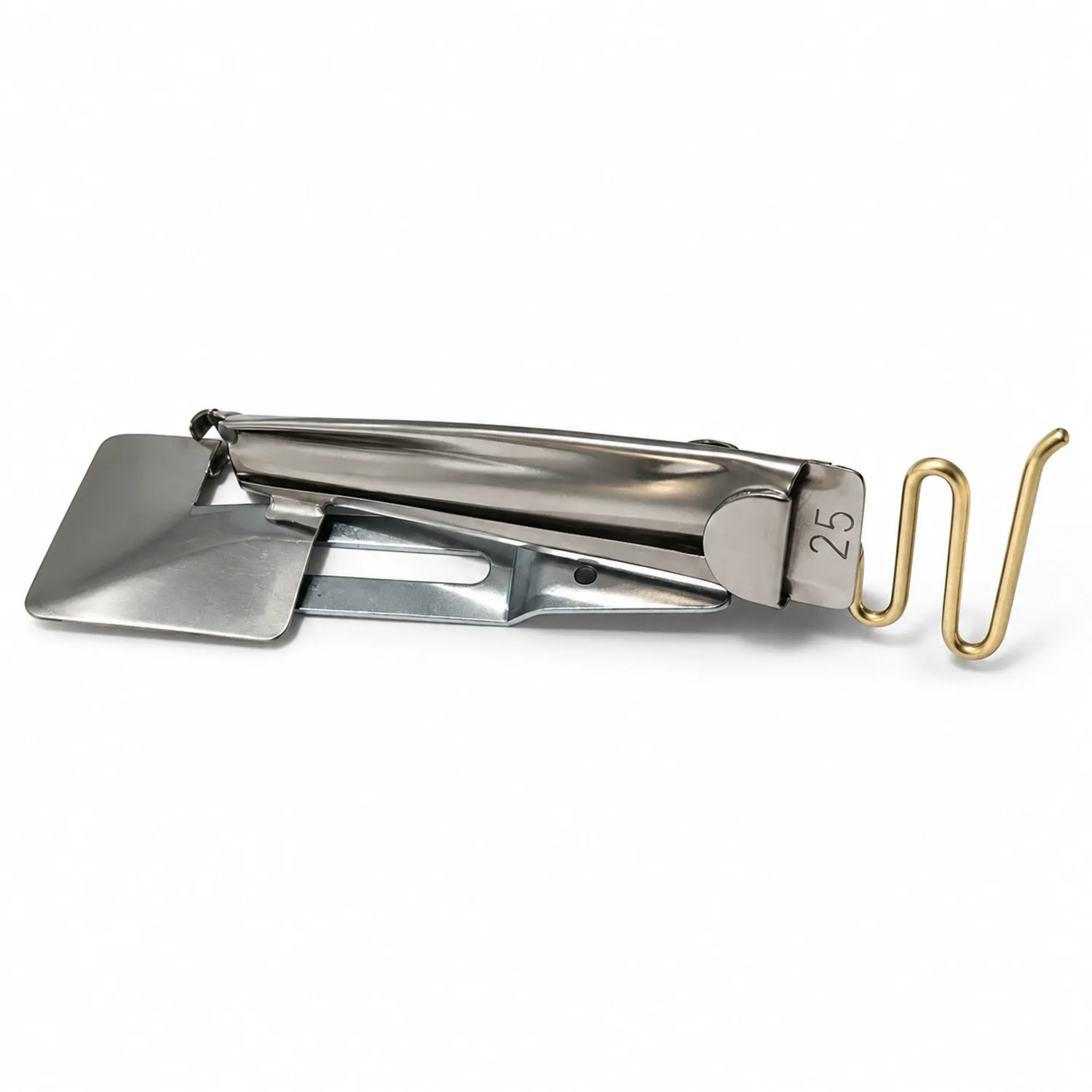 Aparelho de Viés com 1 Dobra para Galoneira Plana Industrial e Semi-Industrial - Aço Inox Polido