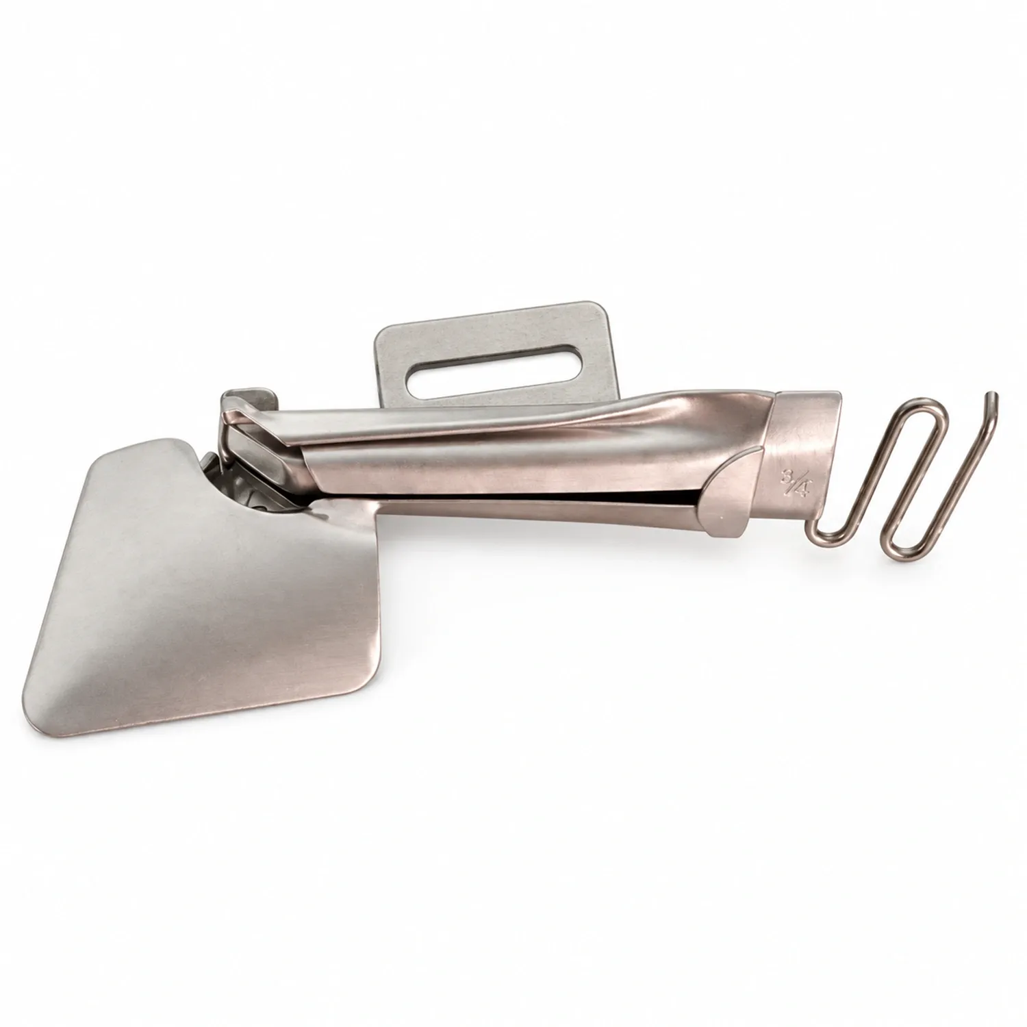 Aparelho para Viés com 1 Dobra para Máquina Reta - Aço Inox Jateado