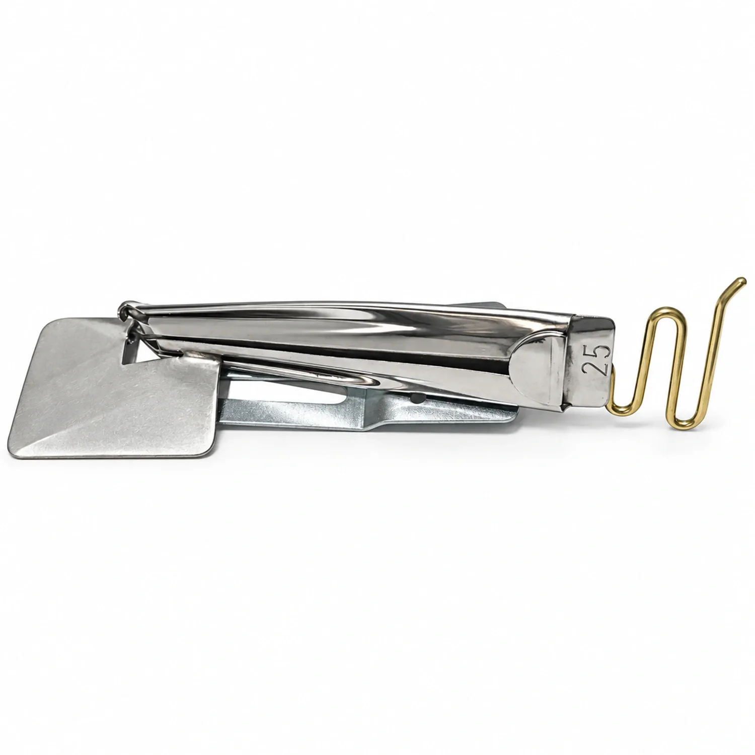 Aparelho de Viés com 2 Dobras para Galoneira Plana Industrial e Semi-Industrial - Aço Inox Polido