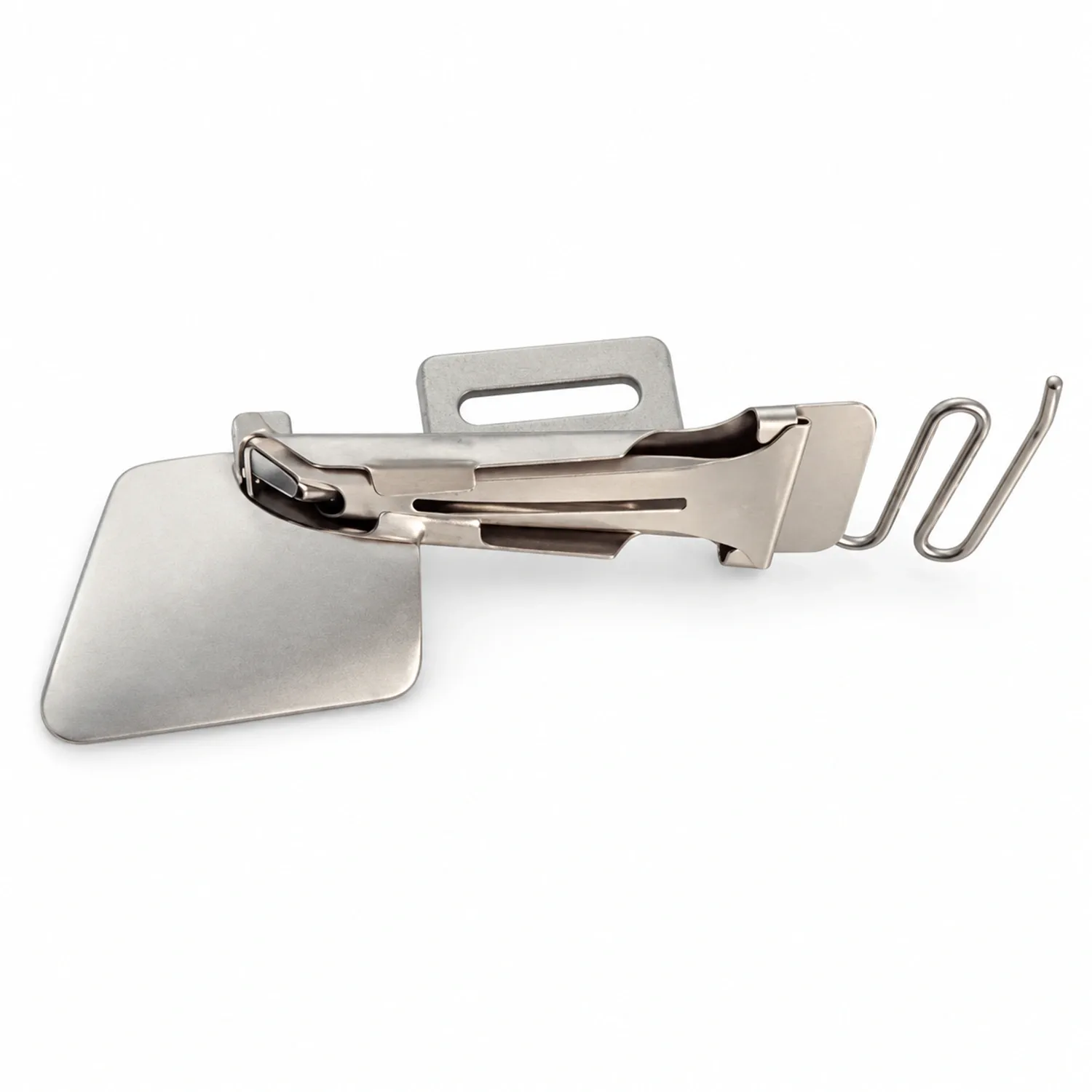 Aparelho para Viés com 2 Dobras para Máquina Reta - Aço Inox Jateado