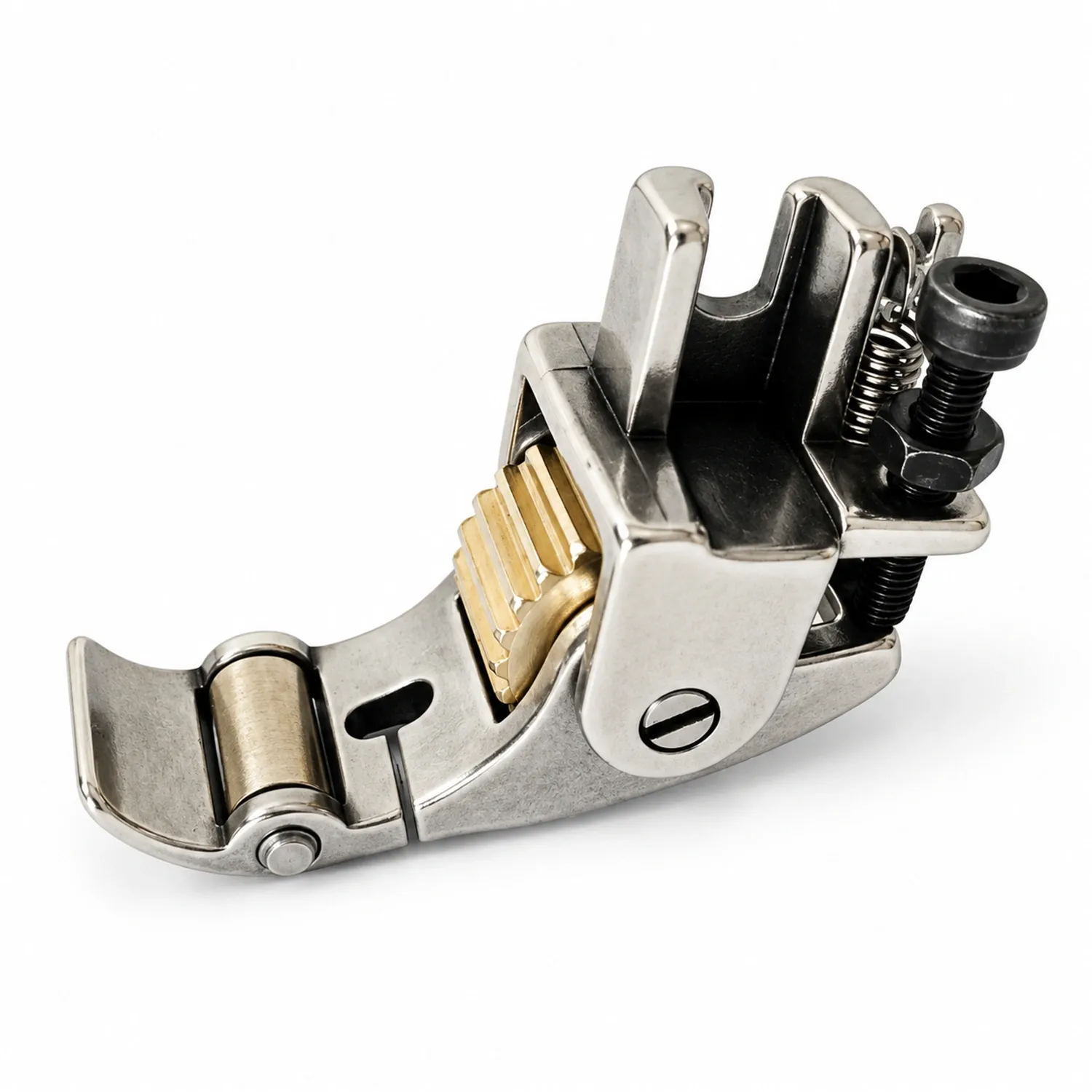 Calcador com 2 Roletes em Metal (Dentado e Liso) para Máquina Reta Industrial