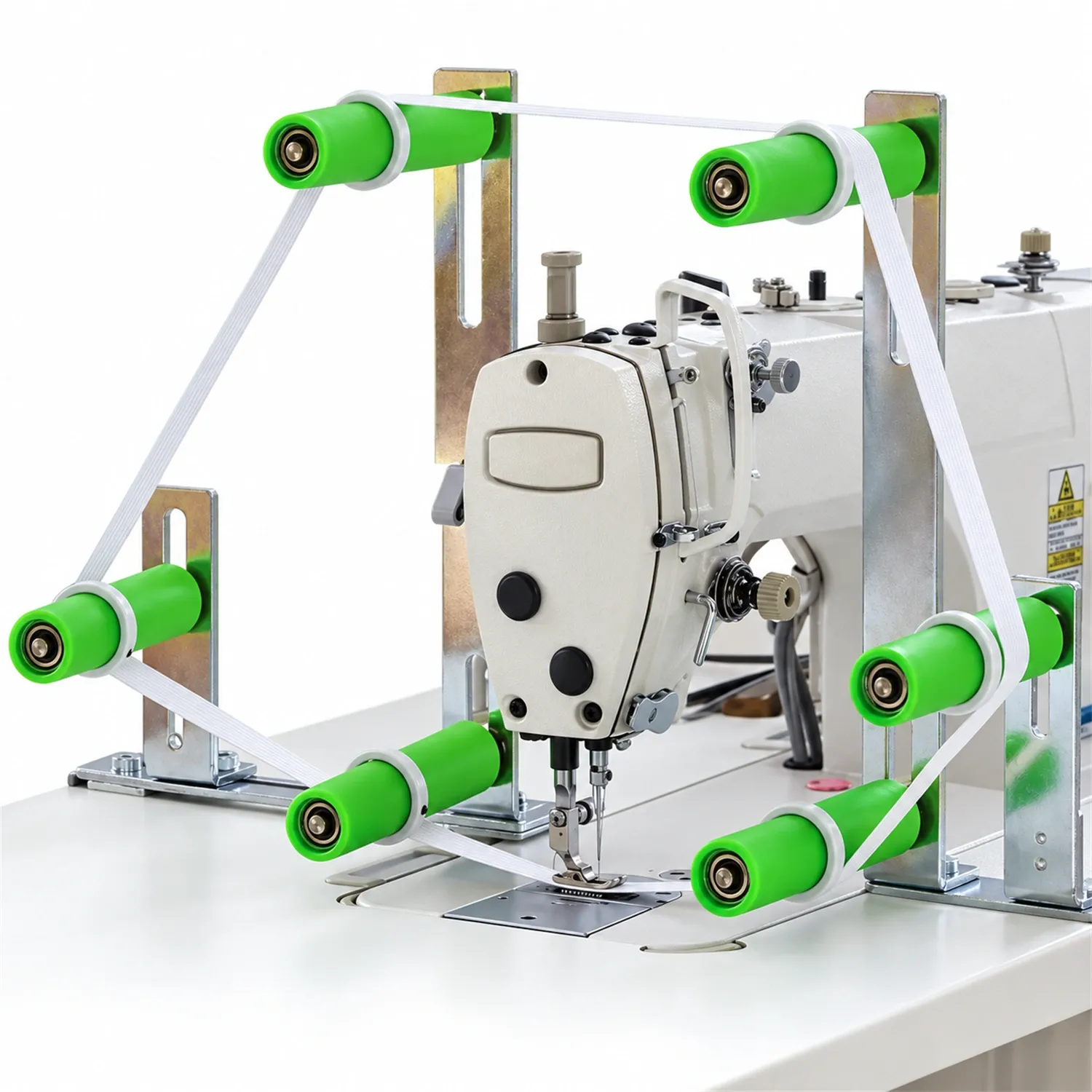 Aparelho para Elástico Fechado na Máquina Reta/Overloque Industrial com 6 Roletes