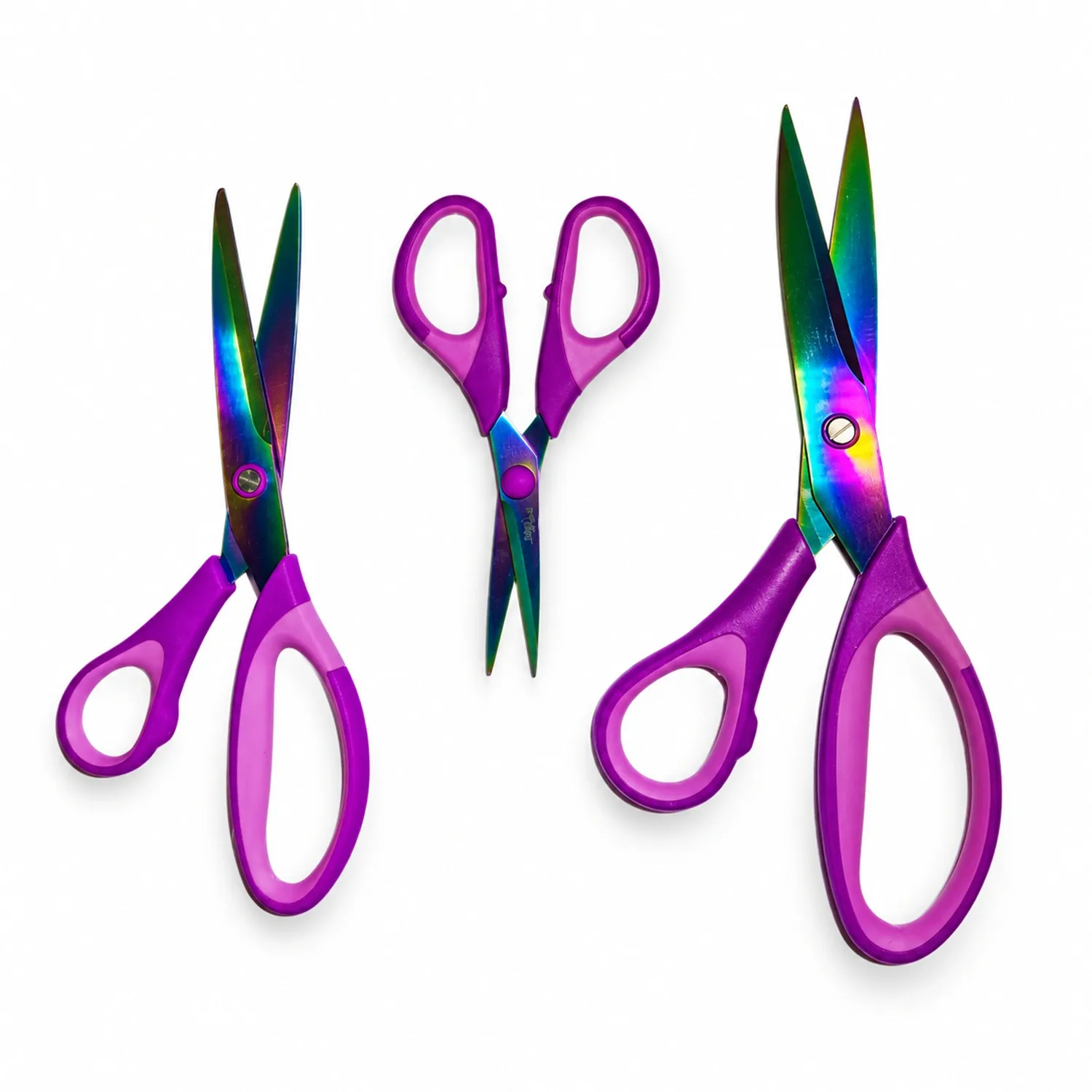 Kit com 3 Tesouras de Titânio nos Tamanhos 24 cm, 21,5 cm e 14 cm