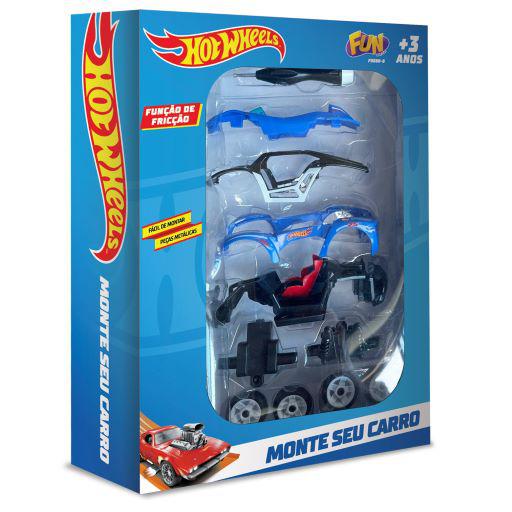 Carro Hot Wheels com Chave Lançador Azul - Fun Divirta-se