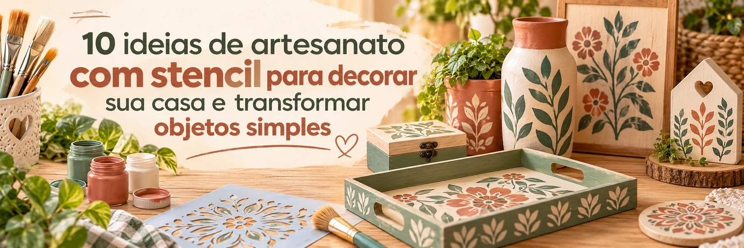 10 ideias de artesanato com stencil para decorar sua casa