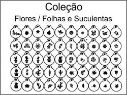 Stencils em miniatura FOLHAS, FLORES E SUCULENTAS COD 17min006
